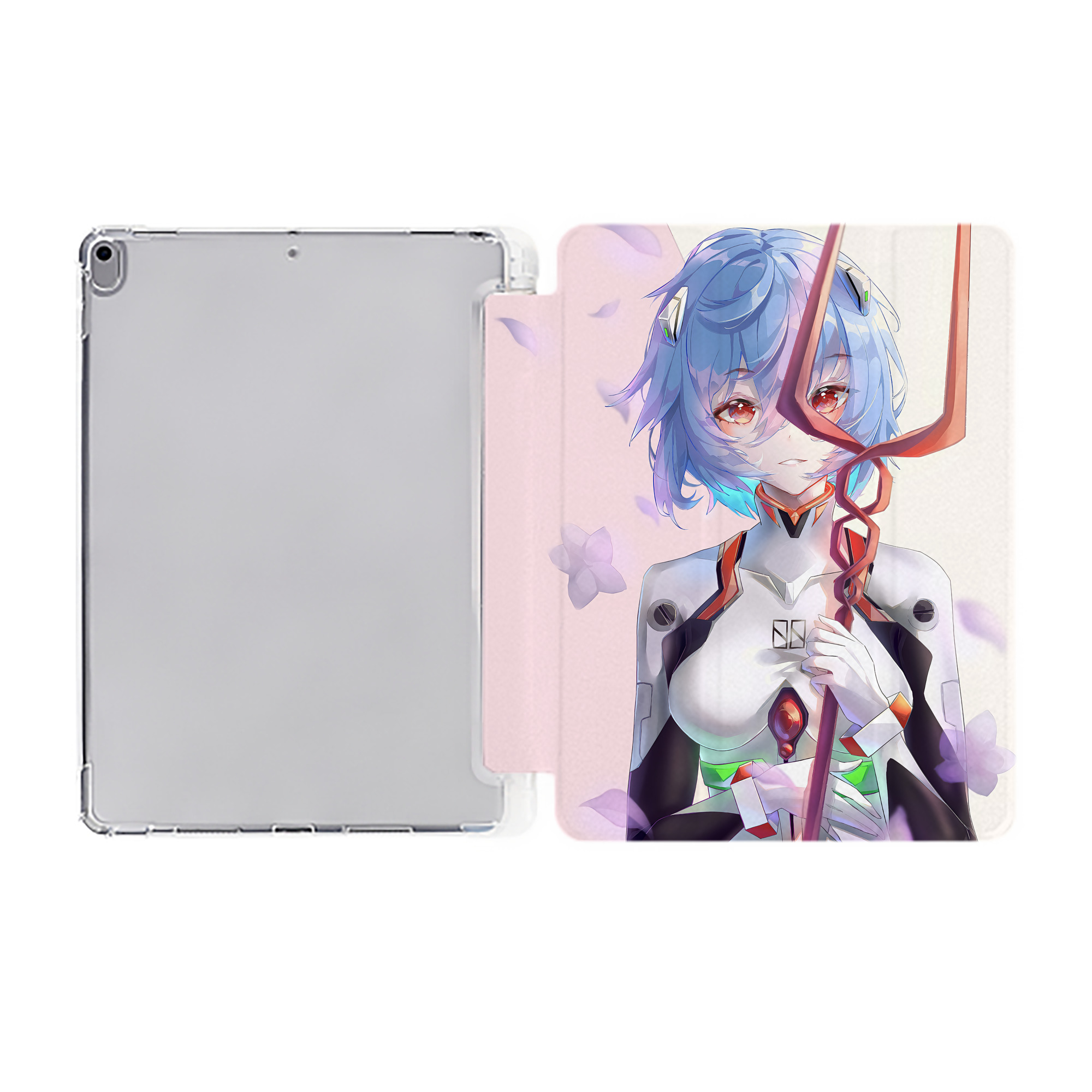 （画像用） EVA 新世紀エヴァンゲリオン IPad ケース ペン収納付き 三つ折りスタンド PUレザー×シリコン 対応機種9.5/10.5/10.9インチ